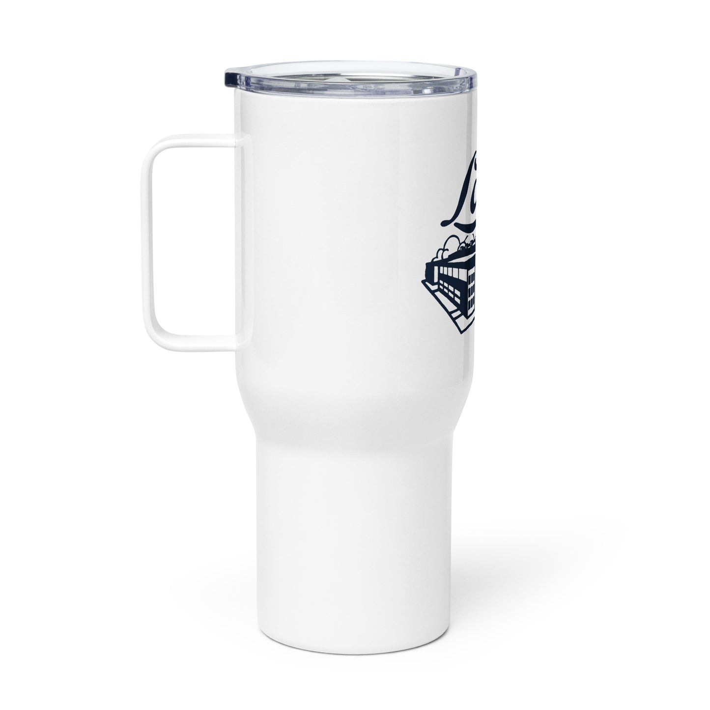 Travel mug with a handle